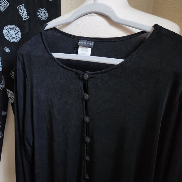 vtg Citiknits QVC Slinky 2Pc Set Sz Large Long Sleeves Blouse Pants Lagenlook - Picture 4 of 16